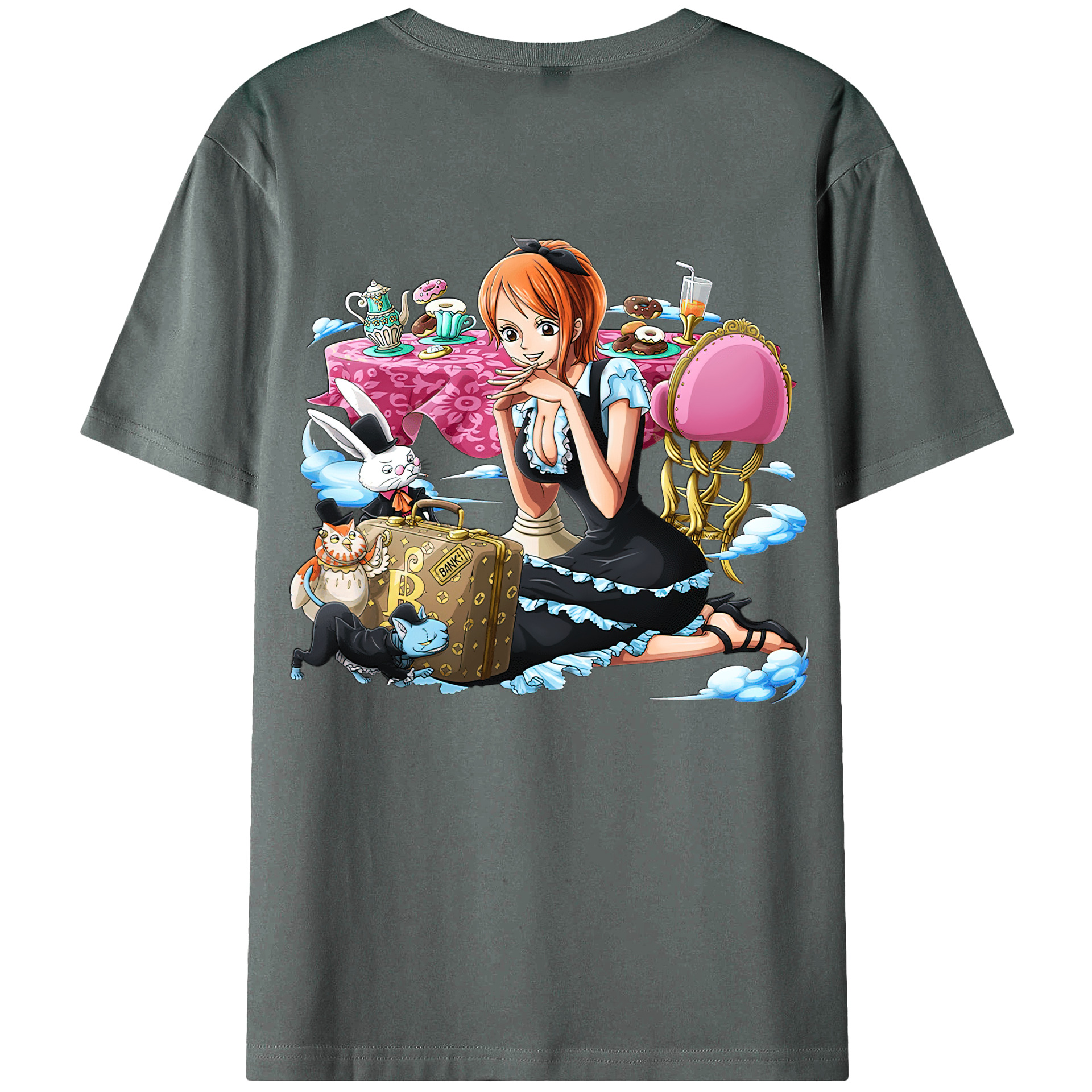 （画像用） ワンピース ナミ ONE PIECE Nami 綿100％ メンズ半袖Tシャツ（バックプリント） 通気性